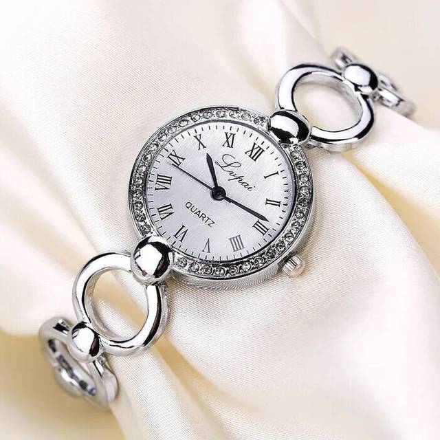 (Silver) Brand Rose Gold Luxury Women Dress Watches Girls Quartz Watch Watch Ladies
