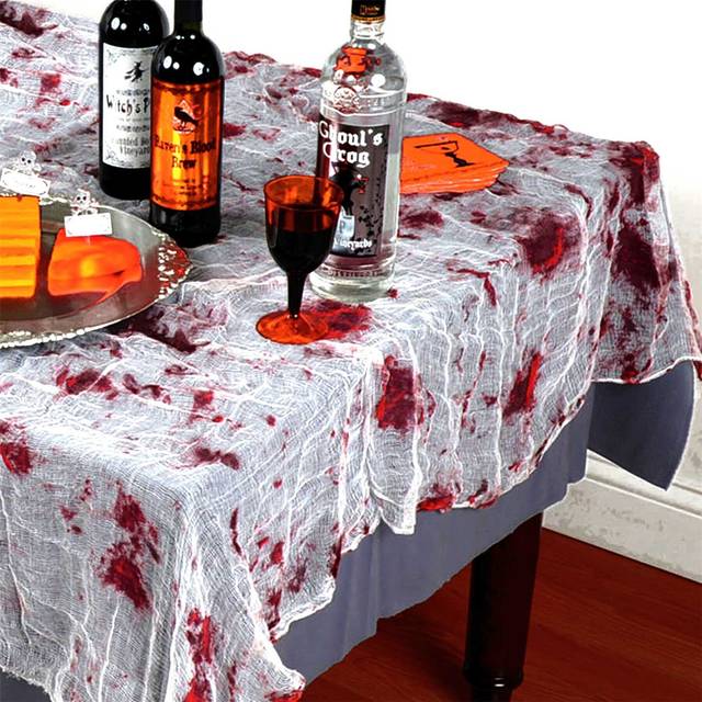 (3 Pieces) Halloween Blood-Stained Table Cloth Fancy Party