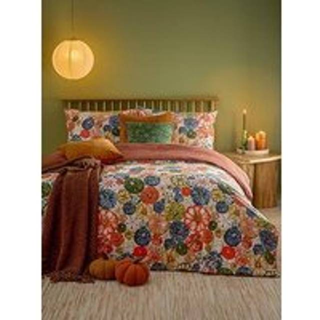 Picking Patch Pecan Duvet Cover Set - Brown - Double - furn.