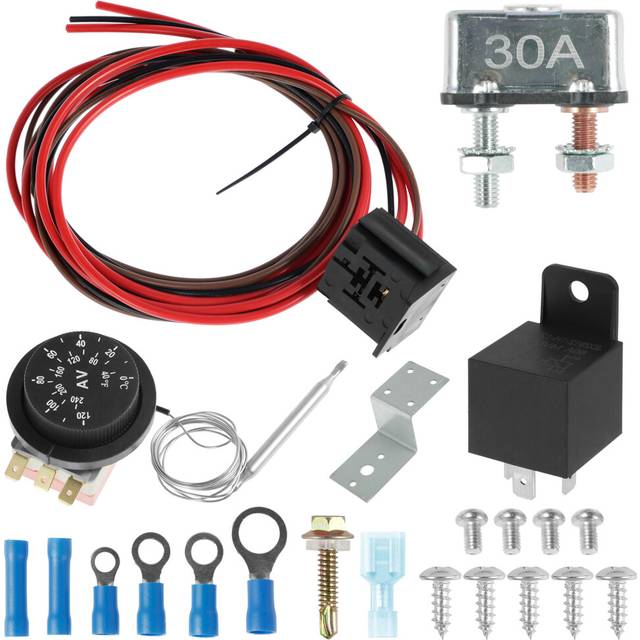 LBQ Car Electric Radiator Fan Thermostat Controller Kit 12V Adjust 3Pin
