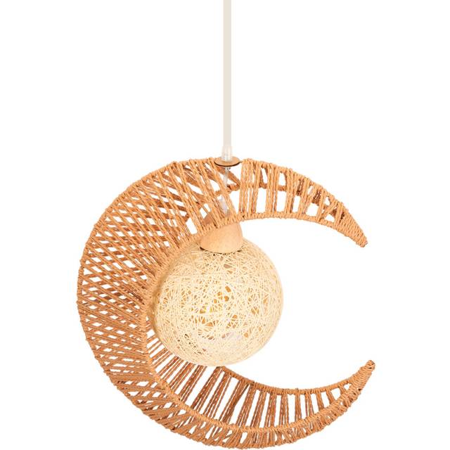 Hemp Rope Woven Pendant Light Lunar Pendant Light Retro Indoor Pendant Light Modern Ceiling Light