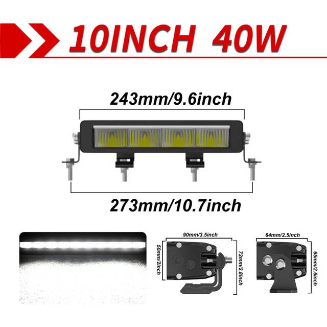 (10inch) CO LIGHT ECE R112 R10 R7 42 LED Light Bar 3500K 6500K DRL Combo Beam