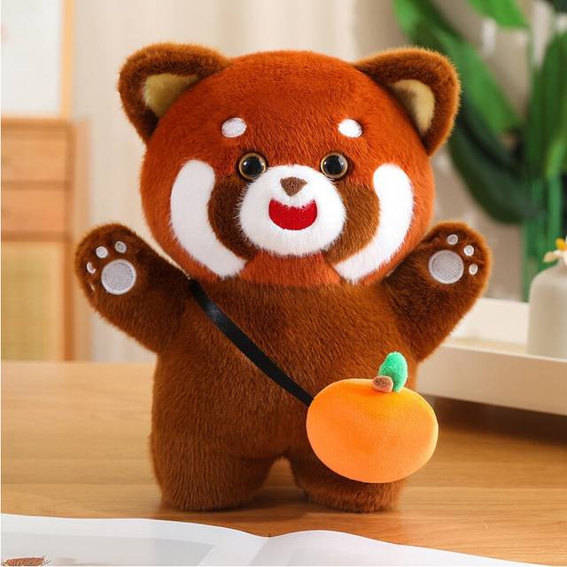 (Tangerine, 40cm/15.75in) Red Panda Plush Toy Cute Cartoon Girl Birthday Holiday Gift Throw Pillow Doll