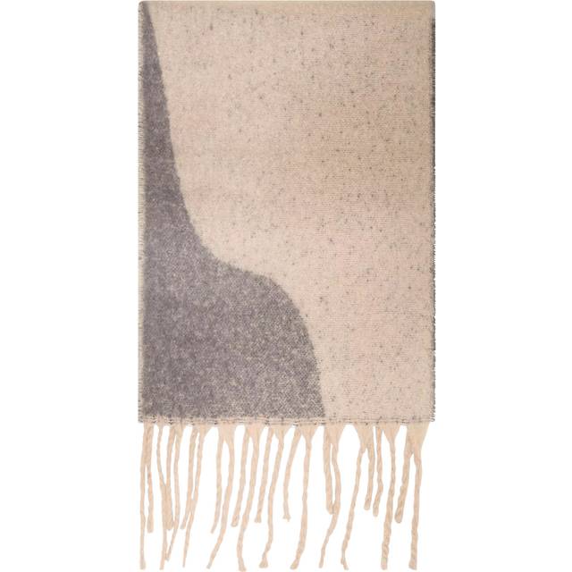 Wave Detail Grey Scarf - Light Grey - One Size