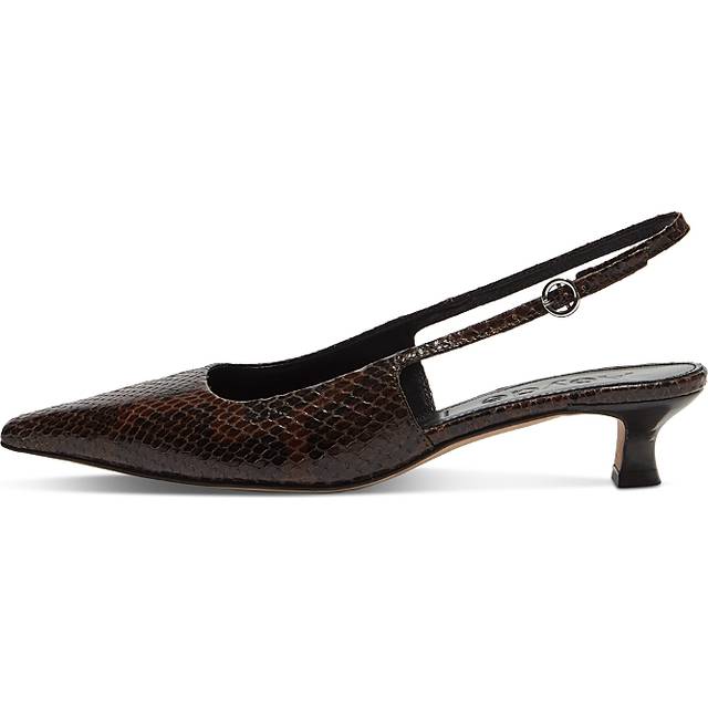 Mules à talon imprimé serpent - Marron - 41