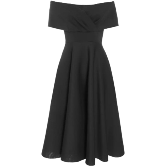 Bardot Skater Midi Dress - Black - Size 16 - Quiz