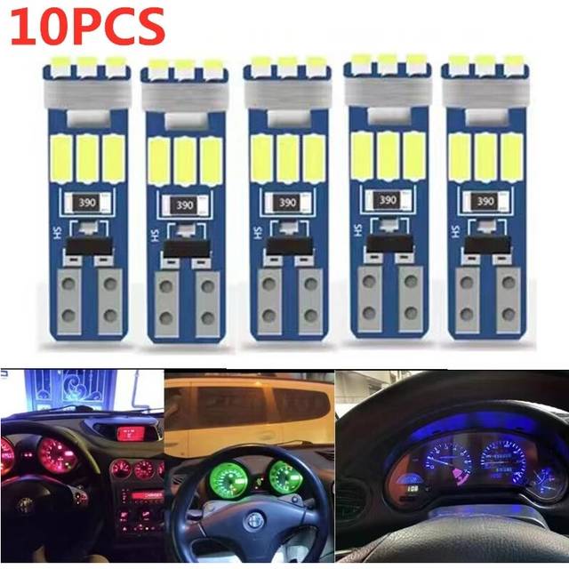 10/6/2pcs Super Bright LED Bulbs T5 W3W W1.2W 70 73 74 Auto Dashboard