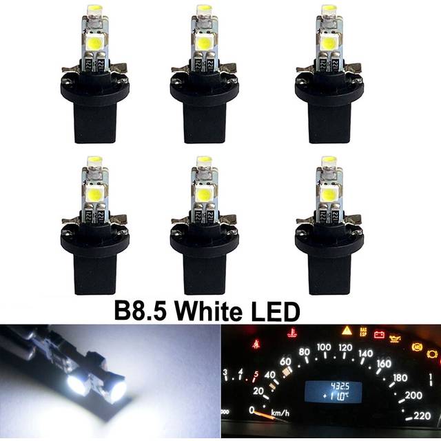 10Pcs T5 B8.5 B8.5D Led Bulb Interior car lights Dashboard Warming Indicator