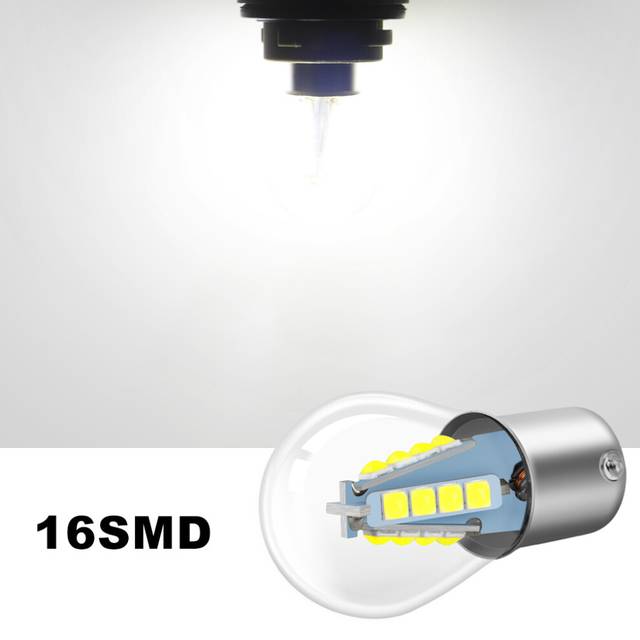(16SMD White, 1157 BAY15D P21-5W) 1Pc 1156 BA15S Led 1157 BAY15D P21W Led Bulb P21/5W P21 5W R5W R10W Turn