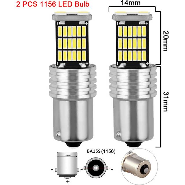 2 PCS LED Bulb P21W BA15S 1156 PY21W BAY15D 1157 Turn Signal car light