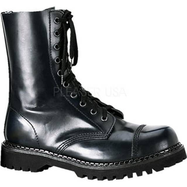 (UK  7/EU 40/US 8) DemoniaCult Mens Boots RIOT-10 Blk Leather