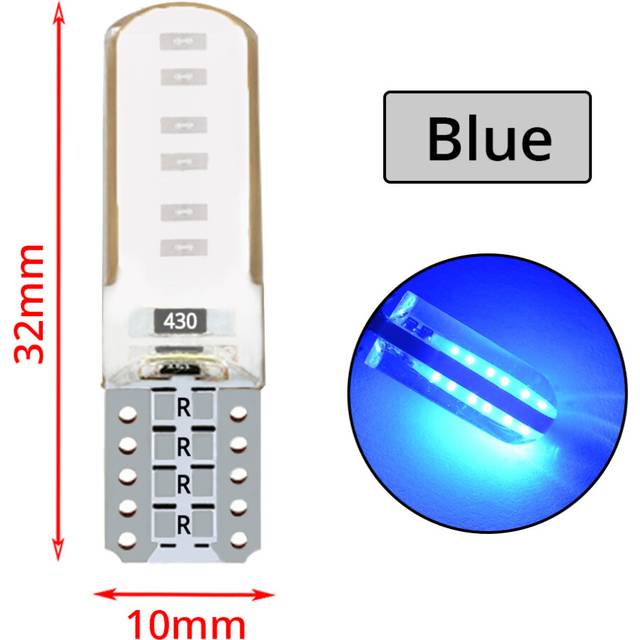 10X T10 W5W COB LED Silicagel Wedge Marker Reading Lamp Auto Parking Bulb