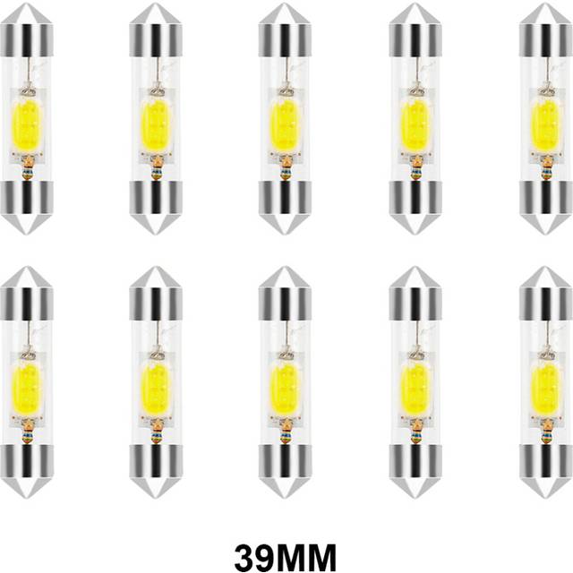 10Pcs 12V Auto White 31mm 36mm 39mm 41mm C5W C10W LED Bulb Canbus Festoon