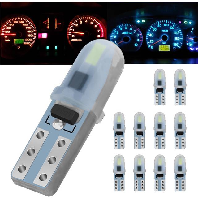 1/10PCS T5 Led Bulb W3W W1.2W Interior car light Indicator Dashboard Gauge