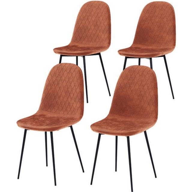 Vida Designs Luton Set Of 4 Fabric Dining Chairs, Orange, Orange