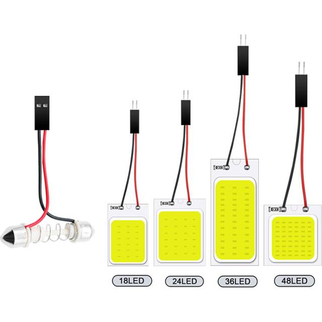 12V 24V Festoon LED COB Signal Bulbs 31mm 36mm 39mm 41mm C5W 168 Interior