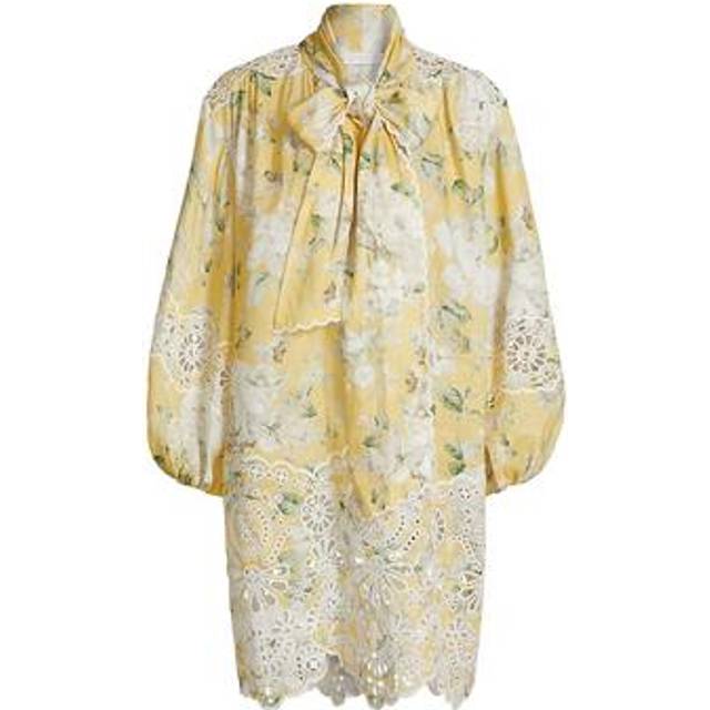 Zimmermann Women&#39;s Acacia Linen Mini Dress in Yellow | Size 2 | 0797DRS252 (2)