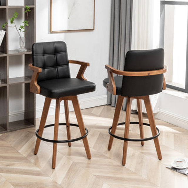 Lorant Swivel Stool - Black (Counter Stool (26&#34; Seat Height))