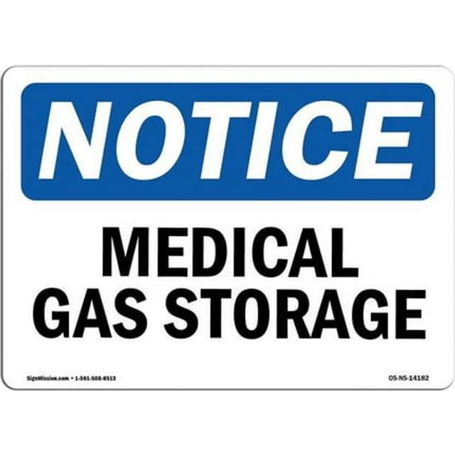 SignMission OS-NS-A-1014-L-14182 10 x 14 in. OSHA Notice Sign - Medical Gas Storage