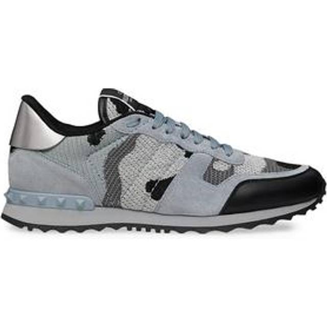 Valentino Camo Knit & Suede Sneaker