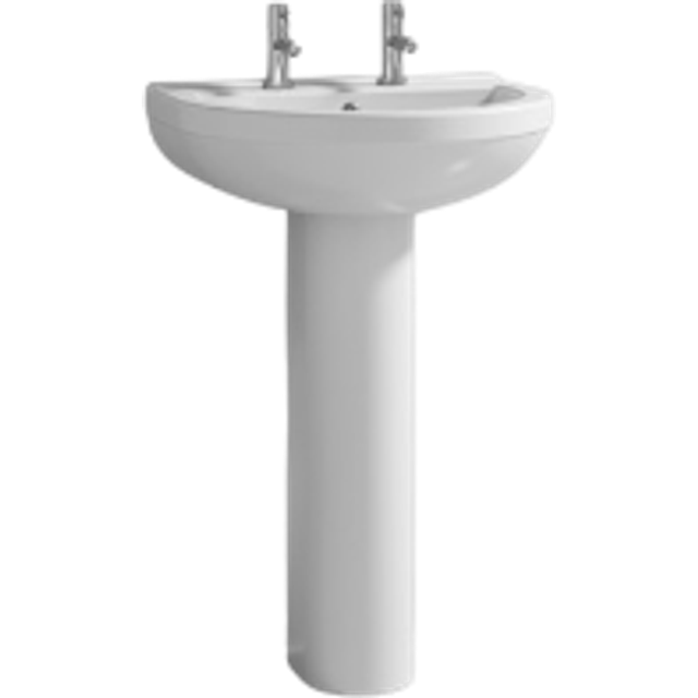 Nuie Ivo 550x445 2th White Basin &amp; Full Pedestal CIV003