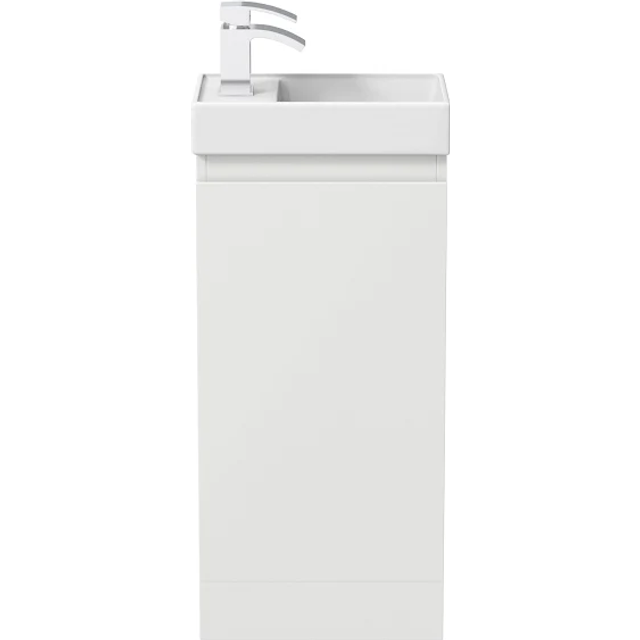 Gloss White Floor Standing 400mm Slim Vanity Unit Basin Sink Cloakroom Bathroom