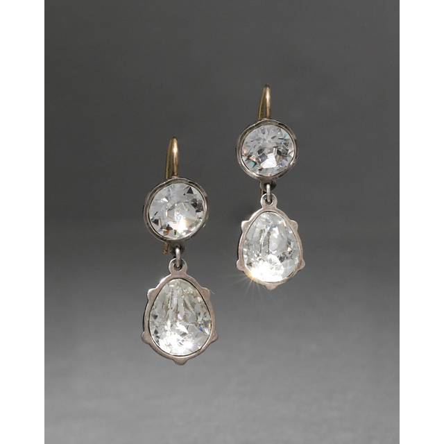 Alexis Bittar Sterling Silver & 14K Gold Pear Crystal Drop Wire Earrings in Gold/Silver  | Statement Jewelry from Alexis Bittar (One Size)