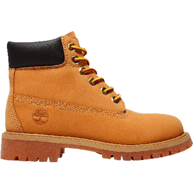 Timberland unisex for kids. TB0127097131 6-Inch Premium Waterproof Leather Booties Brown (33), Flat, Laces, Casual, children's fashion