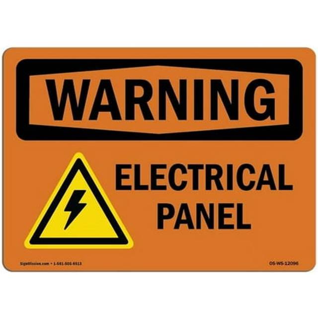 SignMission OS-WS-A-710-L-12096 7 x 10 in. OSHA Warning Sign - Electrical Panel with Symbol