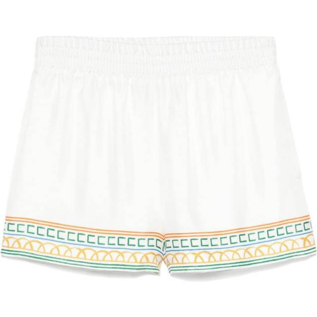 Casablanca - Crayon Temple Tennis shorts - women - Silk/Polyester - 34 - White