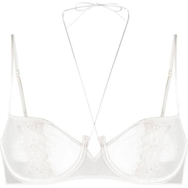Kiki de Montparnasse - halterneck silk balconette bra - women - Silk - 32D - White