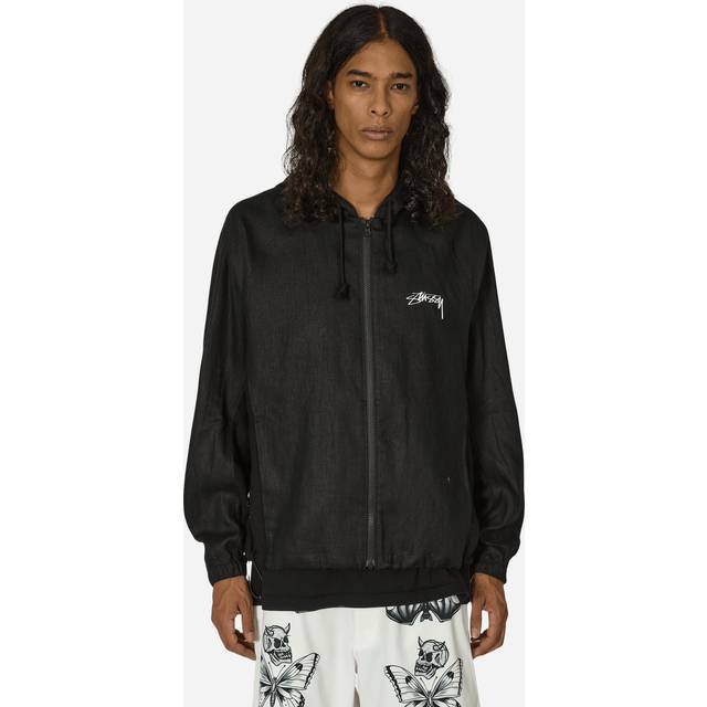 Nike x Stussy Linen Jacket Hoodie 'Black White' FZ5751-010 - Black/White