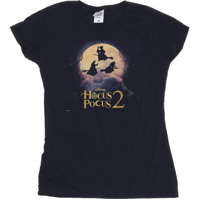 Hocus Pocus Witches Flying Cotton T-Shirt - Navy - XL