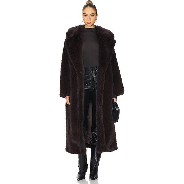 AGOLDE Ebony Shearling Coat in Infusion - Chocolate. Size XS (also in ). (XS)