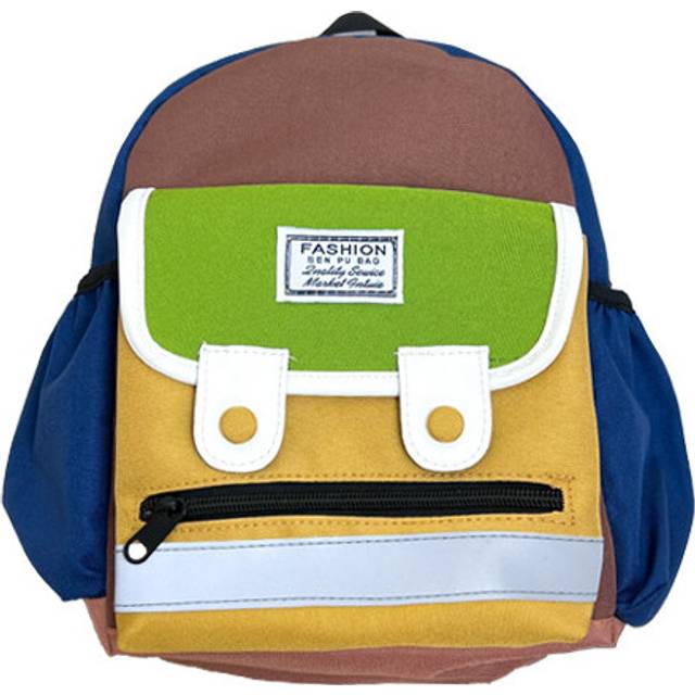 (Brown Small) Korean Adorable Style Kids Backpack With Trendy Letter Design And Air Cushion Support For Comfort