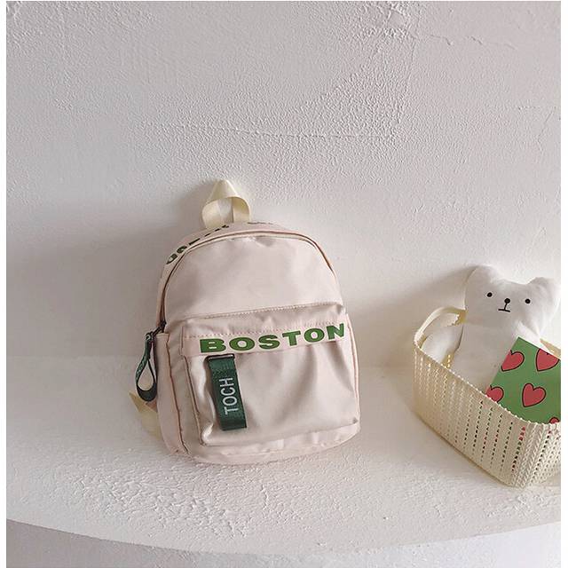 (White) And Charming Playful Lettered Canvas Backpack For Kids Perfect For Winter Adventures