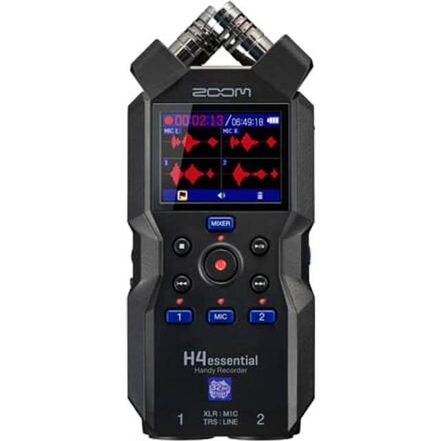 Zoom H4essential 4-Track Recorder with 32-Bit Float Recording, Accessibility, and Stereo Microphones in Black