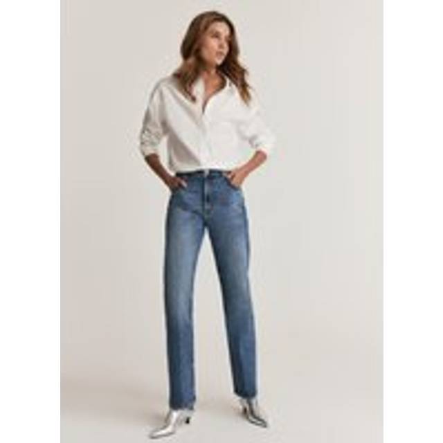 Mint Velvet High Rise Straight Leg Jeans, Blue