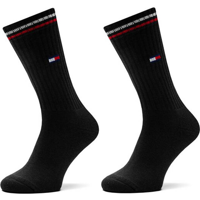 Tommy Hilfiger U Tj Sock 2p Iconic Bomullsstrumpor Black - 35-38