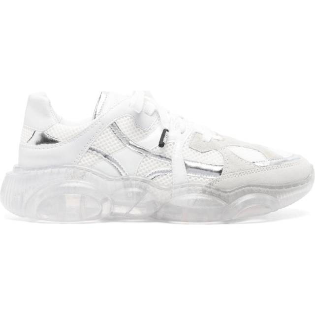 Moschino - panelled lace-up sneakers - men - Calf Leather/Rubber/Calf Suede/Fabric/Fabric - 40 - White