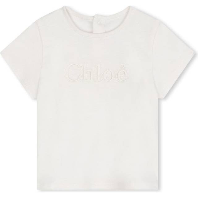 Chloé Kids - embroidered-logo cotton T-shirt - kids - Cotton - 6 - White