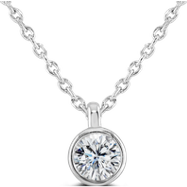 9ct White Gold 0.25ct Diamond Solitaire Necklace