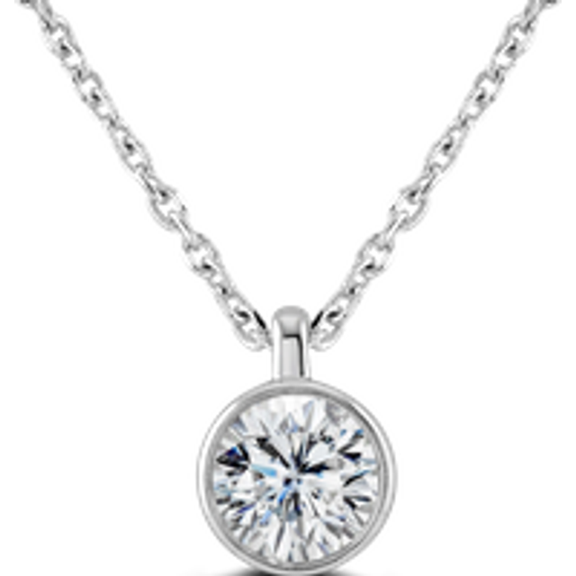9ct White Gold 0.50ct Diamond Solitaire Necklace