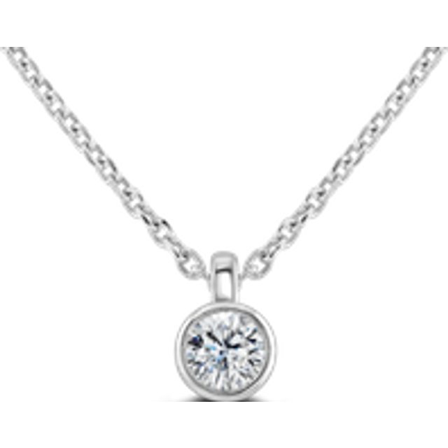 18ct White Gold 0.15ct Diamond Solitaire Necklace