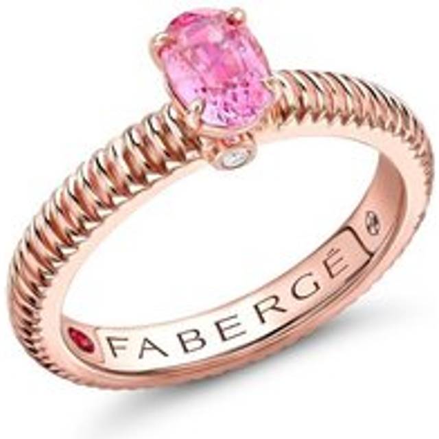 Faberge Colours of Love 18ct Rose Gold Pink Sapphire Fluted Ring - 65