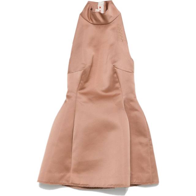 Marni - duchess satin mini dress - women - Polyester/Cupro/Silk - 40 - Brown