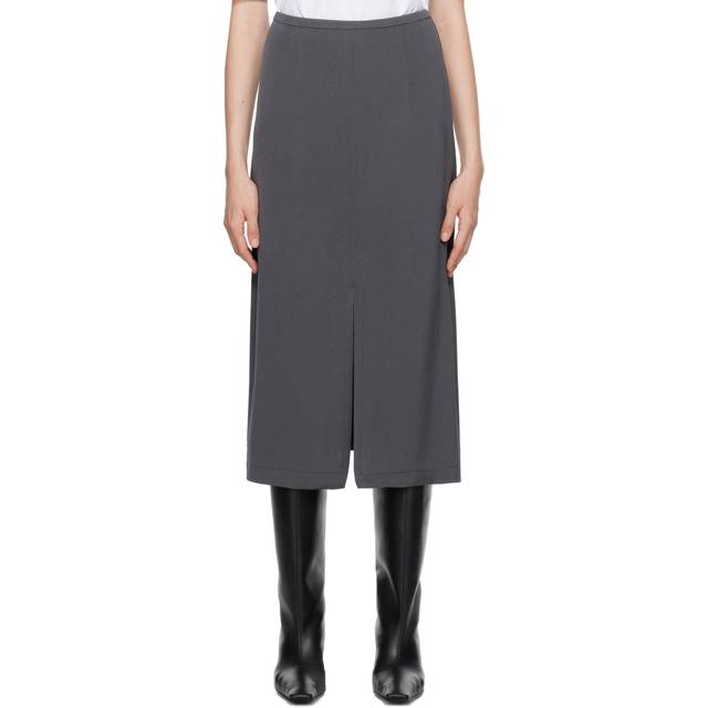 The Frankie Shop Gray Judy Midi Skirt - Light Khaki - M