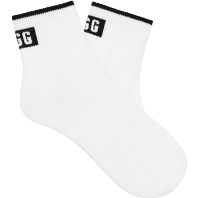 UGG Polly Ankle Socks White Black, One Size - White/Black