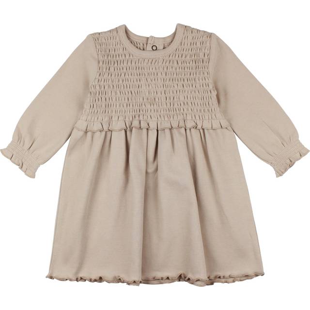 Kid's Organic Smocked Dress in Oatmeal