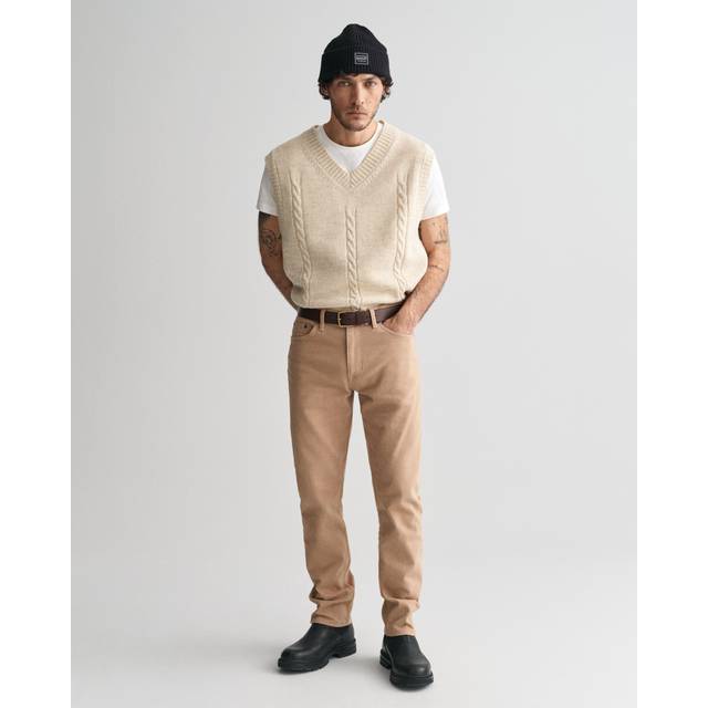 Gant Regular Fit Soft Twill Jeans - W32S, Beige